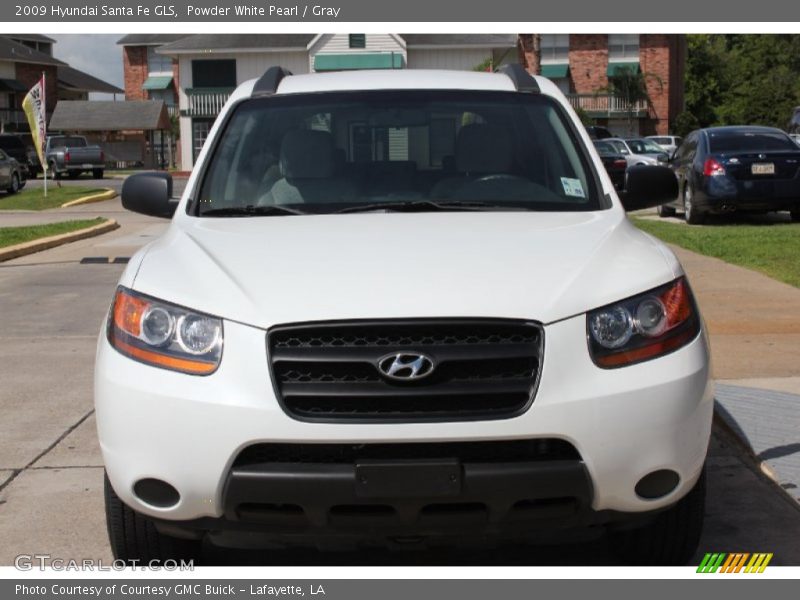Powder White Pearl / Gray 2009 Hyundai Santa Fe GLS