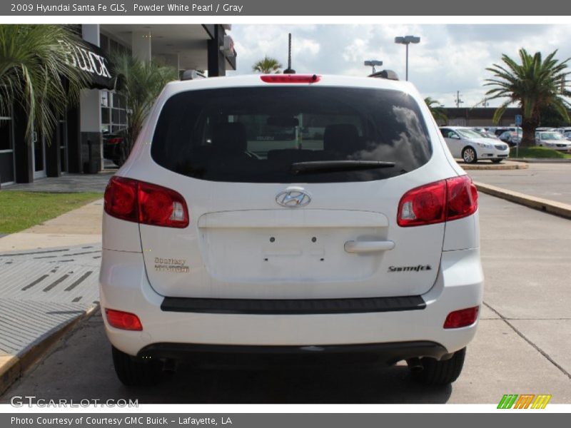 Powder White Pearl / Gray 2009 Hyundai Santa Fe GLS