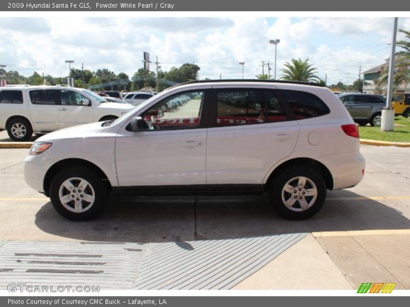 Powder White Pearl / Gray 2009 Hyundai Santa Fe GLS