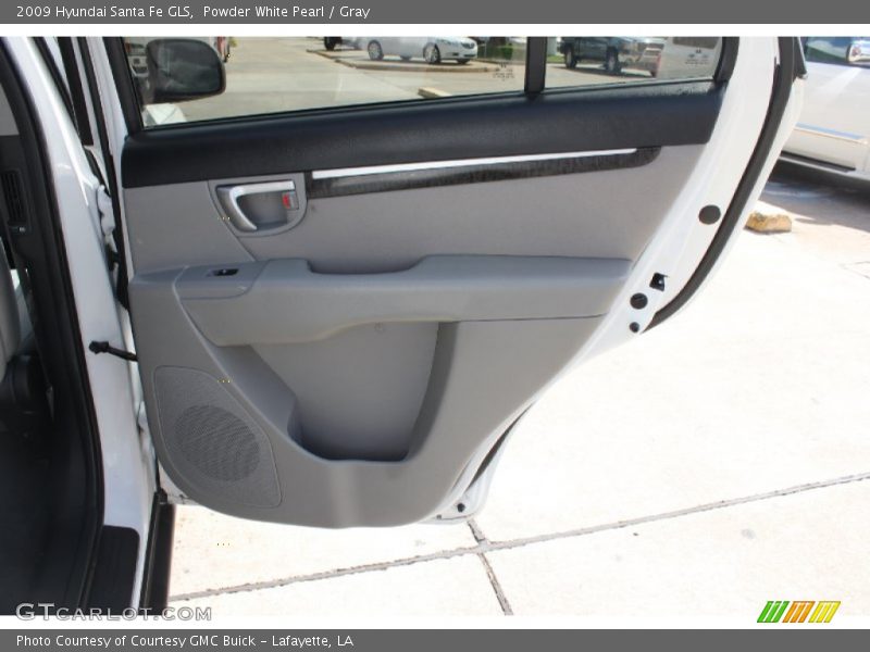 Powder White Pearl / Gray 2009 Hyundai Santa Fe GLS