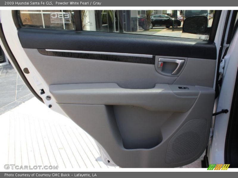 Powder White Pearl / Gray 2009 Hyundai Santa Fe GLS