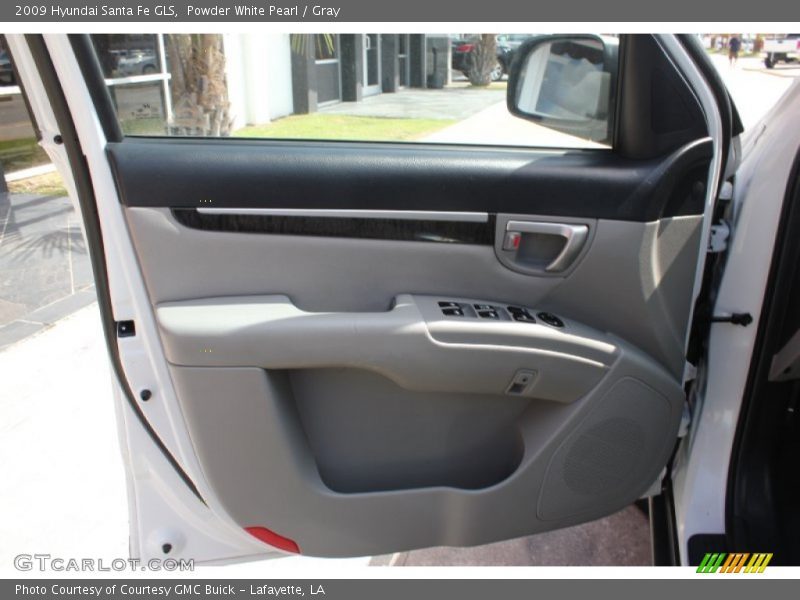 Powder White Pearl / Gray 2009 Hyundai Santa Fe GLS