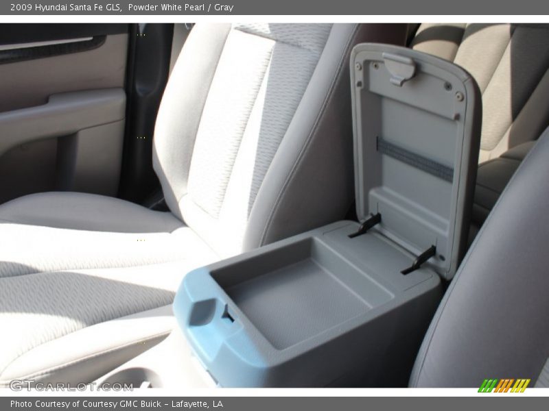 Powder White Pearl / Gray 2009 Hyundai Santa Fe GLS
