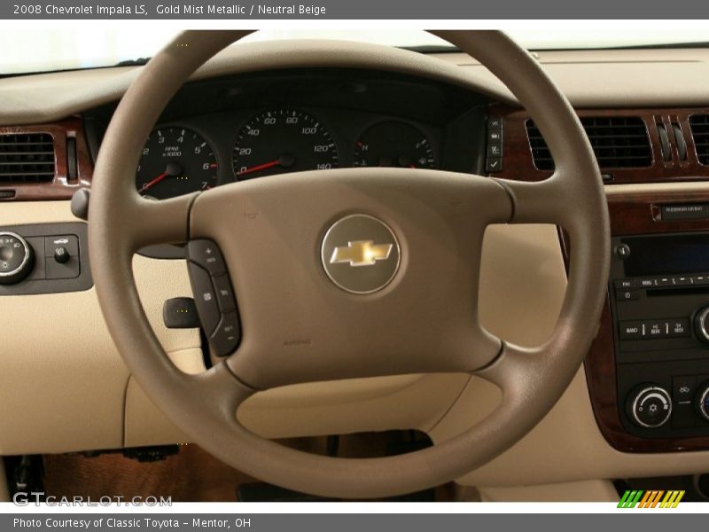Gold Mist Metallic / Neutral Beige 2008 Chevrolet Impala LS