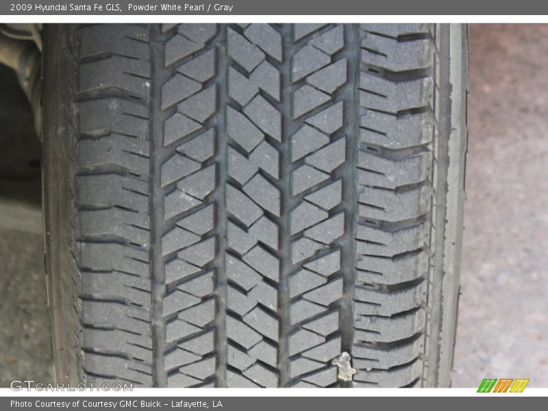 Powder White Pearl / Gray 2009 Hyundai Santa Fe GLS