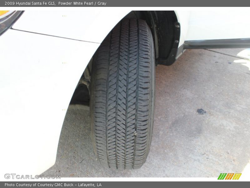 Powder White Pearl / Gray 2009 Hyundai Santa Fe GLS