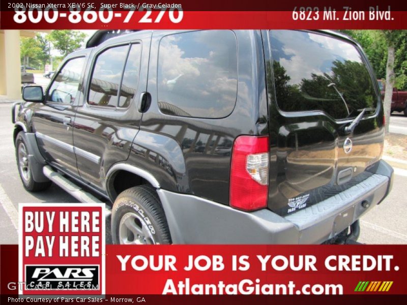 Super Black / Gray Celadon 2002 Nissan Xterra XE V6 SC