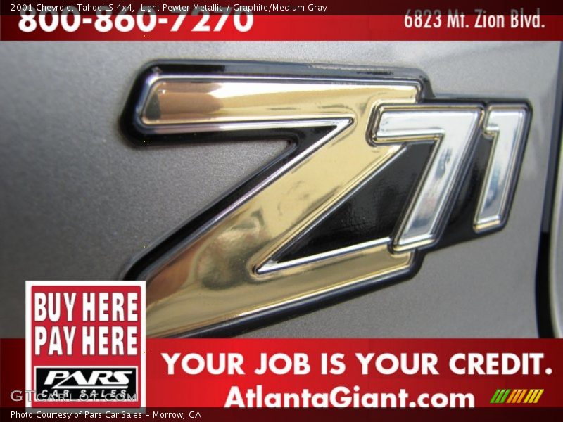 Light Pewter Metallic / Graphite/Medium Gray 2001 Chevrolet Tahoe LS 4x4