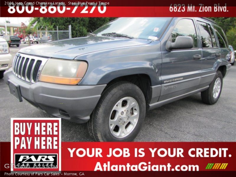 Steel Blue Pearl / Taupe 2001 Jeep Grand Cherokee Laredo
