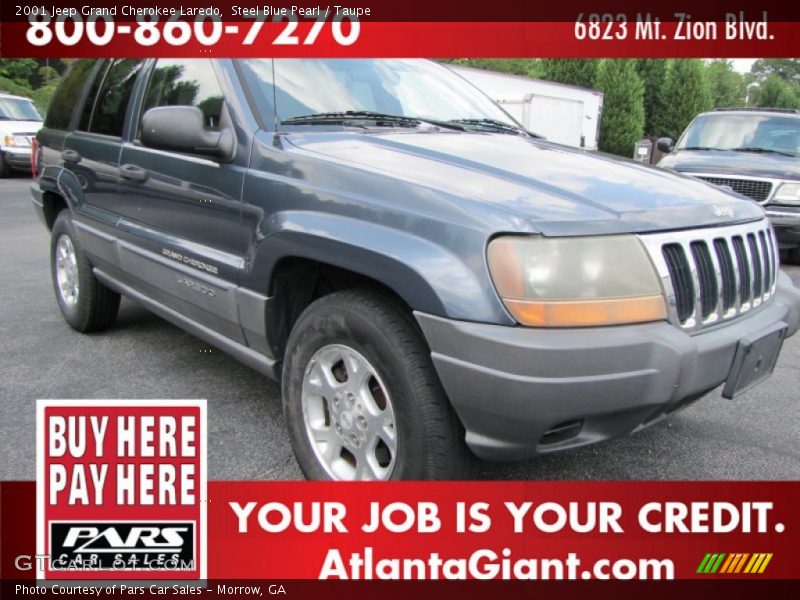 Steel Blue Pearl / Taupe 2001 Jeep Grand Cherokee Laredo