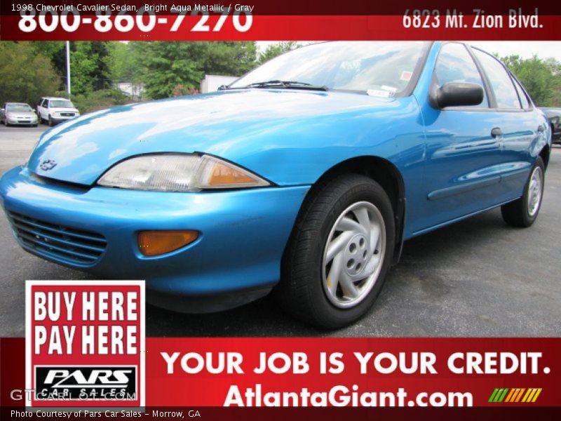 Bright Aqua Metallic / Gray 1998 Chevrolet Cavalier Sedan