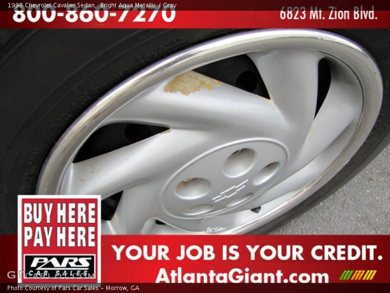 Bright Aqua Metallic / Gray 1998 Chevrolet Cavalier Sedan