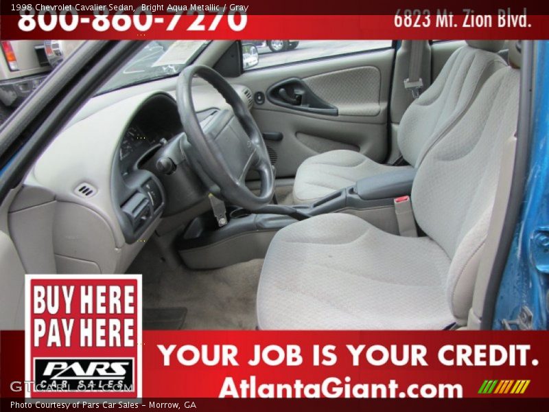 Bright Aqua Metallic / Gray 1998 Chevrolet Cavalier Sedan