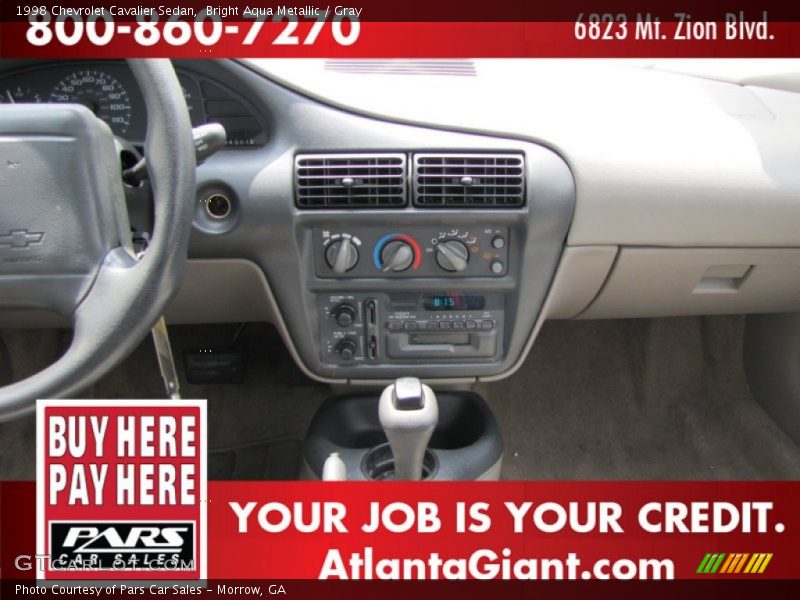Bright Aqua Metallic / Gray 1998 Chevrolet Cavalier Sedan