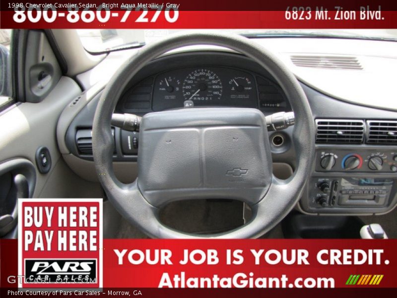 Bright Aqua Metallic / Gray 1998 Chevrolet Cavalier Sedan