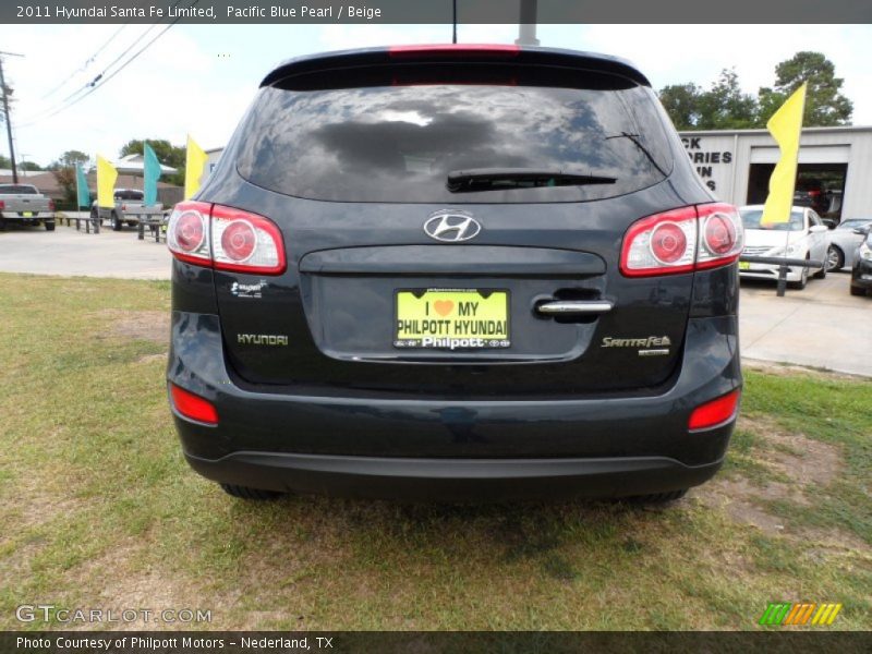 Pacific Blue Pearl / Beige 2011 Hyundai Santa Fe Limited