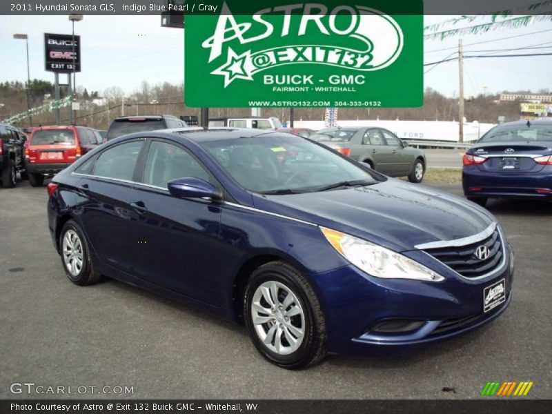 Indigo Blue Pearl / Gray 2011 Hyundai Sonata GLS