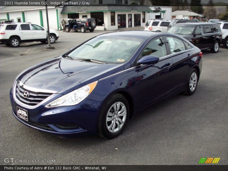 Indigo Blue Pearl / Gray 2011 Hyundai Sonata GLS