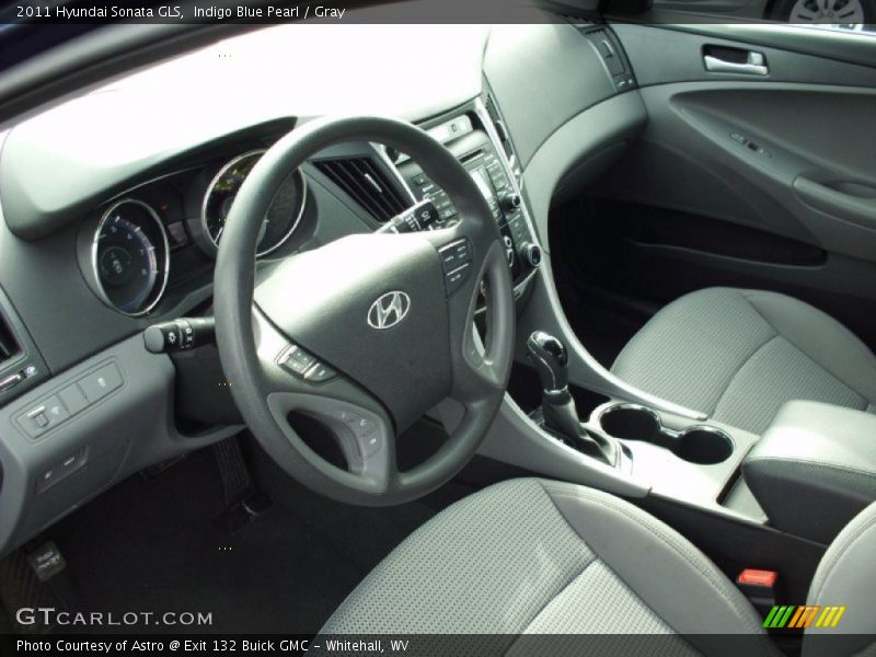 Indigo Blue Pearl / Gray 2011 Hyundai Sonata GLS