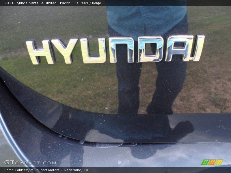 Pacific Blue Pearl / Beige 2011 Hyundai Santa Fe Limited