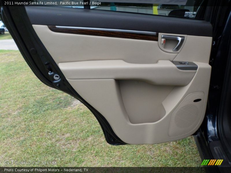 Pacific Blue Pearl / Beige 2011 Hyundai Santa Fe Limited