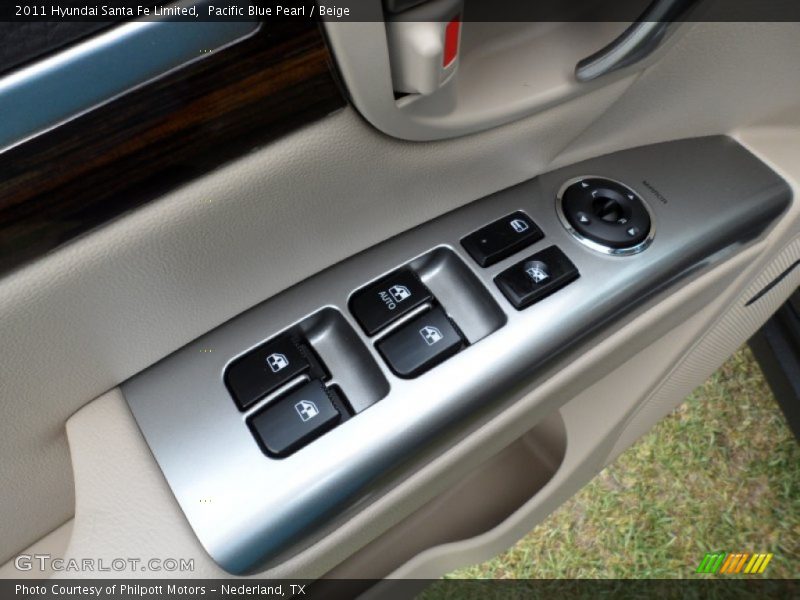Pacific Blue Pearl / Beige 2011 Hyundai Santa Fe Limited