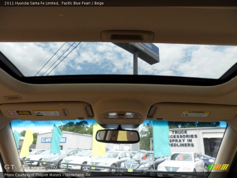 Pacific Blue Pearl / Beige 2011 Hyundai Santa Fe Limited
