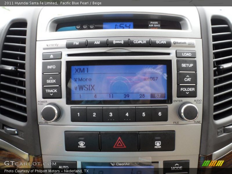 Pacific Blue Pearl / Beige 2011 Hyundai Santa Fe Limited