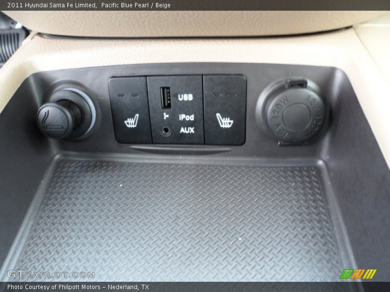 Pacific Blue Pearl / Beige 2011 Hyundai Santa Fe Limited