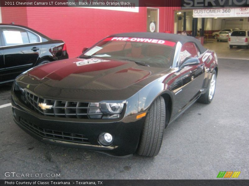 Black / Inferno Orange/Black 2011 Chevrolet Camaro LT Convertible