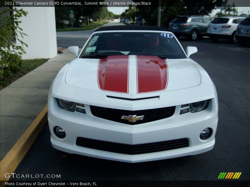 Summit White / Inferno Orange/Black 2011 Chevrolet Camaro SS/RS Convertible