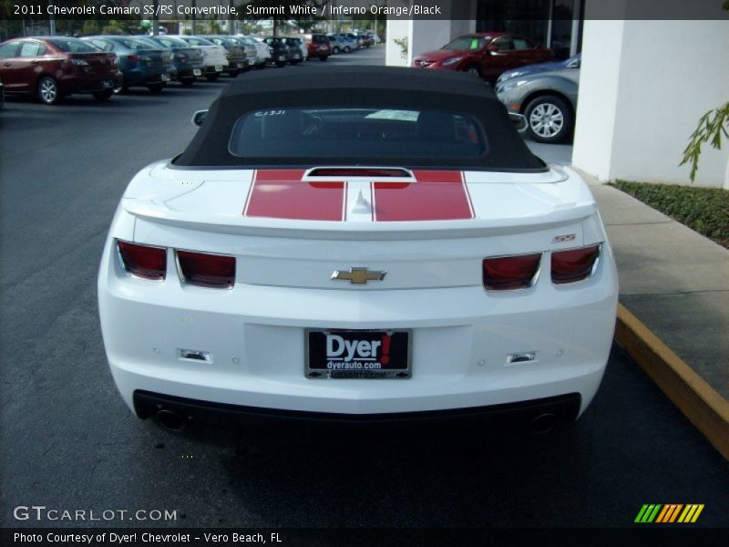 Summit White / Inferno Orange/Black 2011 Chevrolet Camaro SS/RS Convertible