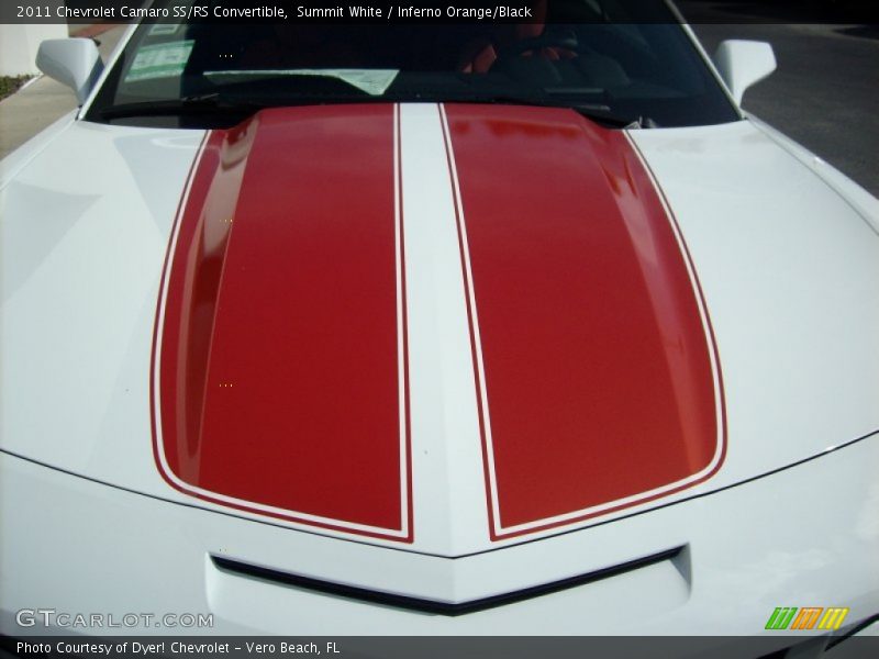Summit White / Inferno Orange/Black 2011 Chevrolet Camaro SS/RS Convertible
