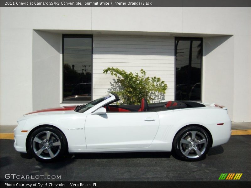 Summit White / Inferno Orange/Black 2011 Chevrolet Camaro SS/RS Convertible
