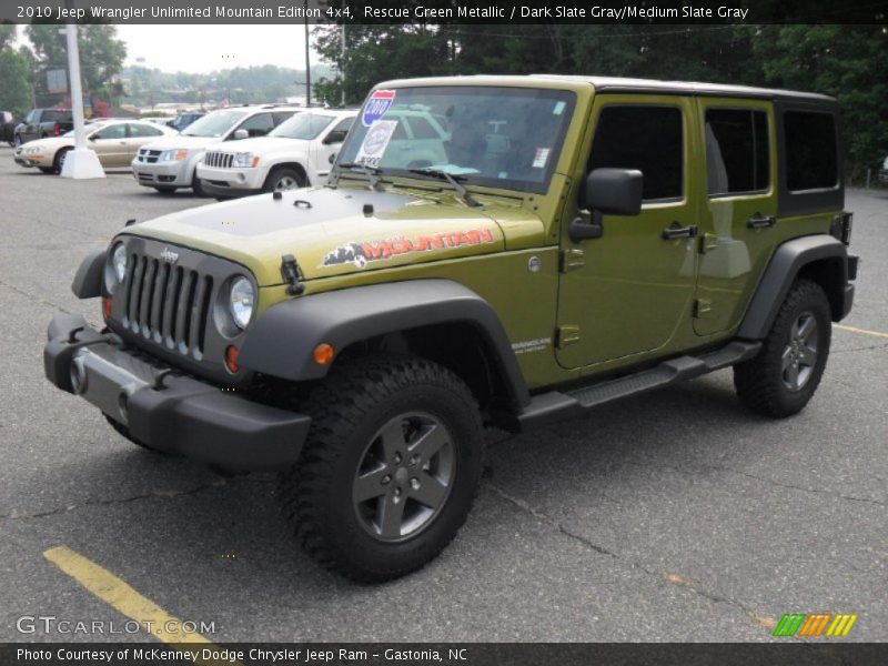 Rescue Green Metallic / Dark Slate Gray/Medium Slate Gray 2010 Jeep Wrangler Unlimited Mountain Edition 4x4