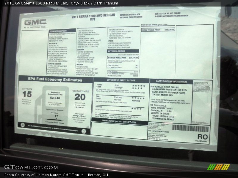 Onyx Black / Dark Titanium 2011 GMC Sierra 1500 Regular Cab