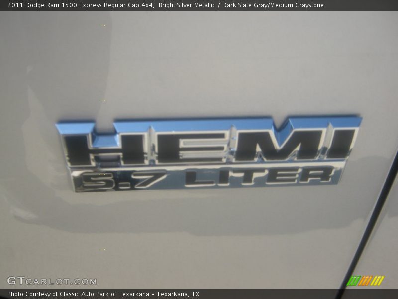 Bright Silver Metallic / Dark Slate Gray/Medium Graystone 2011 Dodge Ram 1500 Express Regular Cab 4x4
