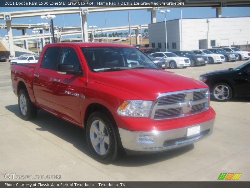 Flame Red / Dark Slate Gray/Medium Graystone 2011 Dodge Ram 1500 Lone Star Crew Cab 4x4