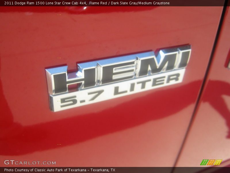 Flame Red / Dark Slate Gray/Medium Graystone 2011 Dodge Ram 1500 Lone Star Crew Cab 4x4