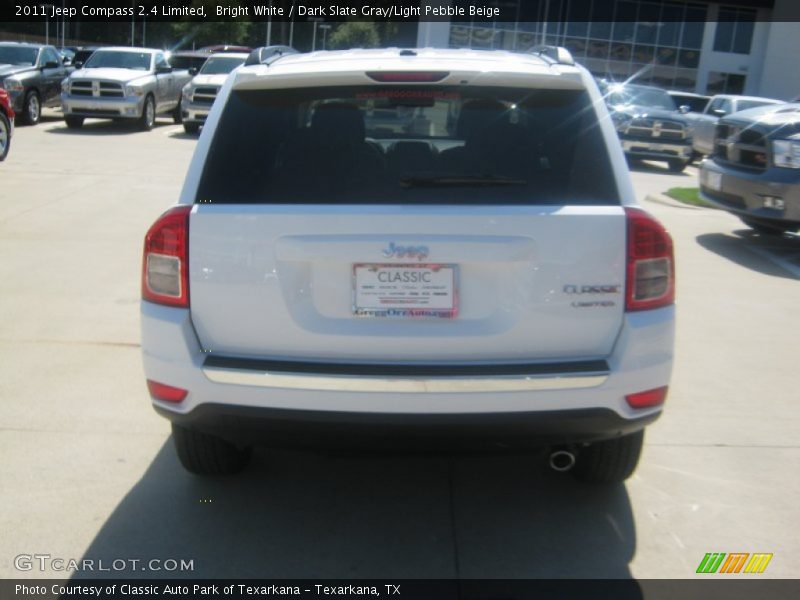 Bright White / Dark Slate Gray/Light Pebble Beige 2011 Jeep Compass 2.4 Limited