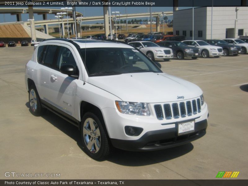 Bright White / Dark Slate Gray/Light Pebble Beige 2011 Jeep Compass 2.4 Limited