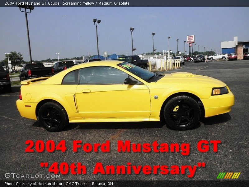 Screaming Yellow / Medium Graphite 2004 Ford Mustang GT Coupe