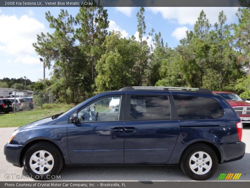 Velvet Blue Metallic / Gray 2008 Kia Sedona LX