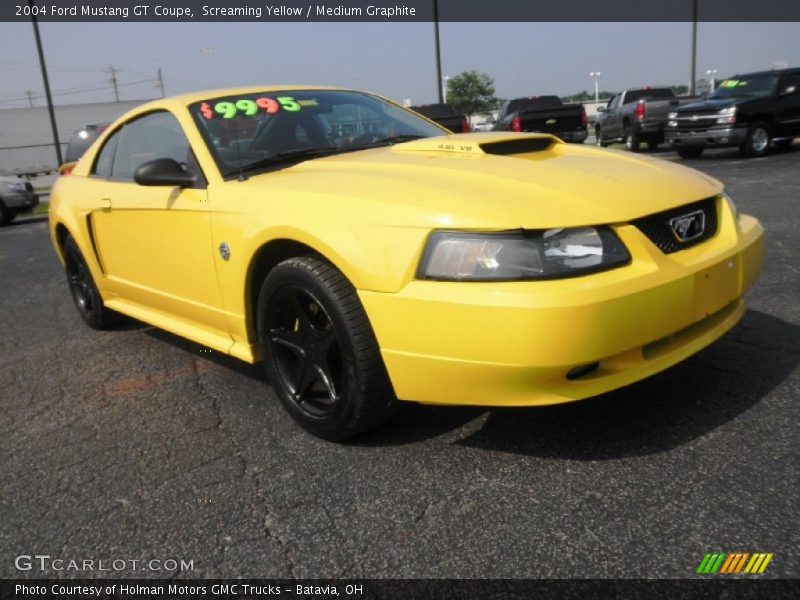 Screaming Yellow / Medium Graphite 2004 Ford Mustang GT Coupe