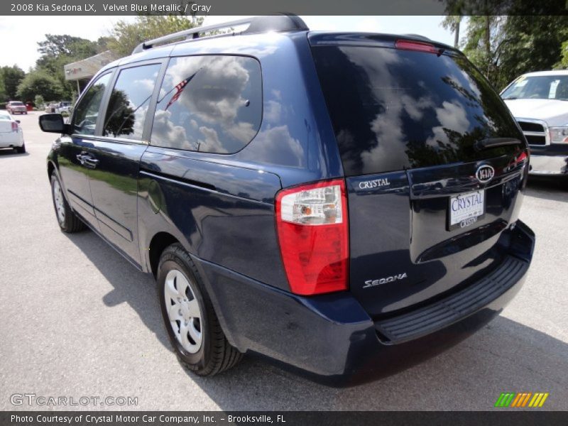 Velvet Blue Metallic / Gray 2008 Kia Sedona LX