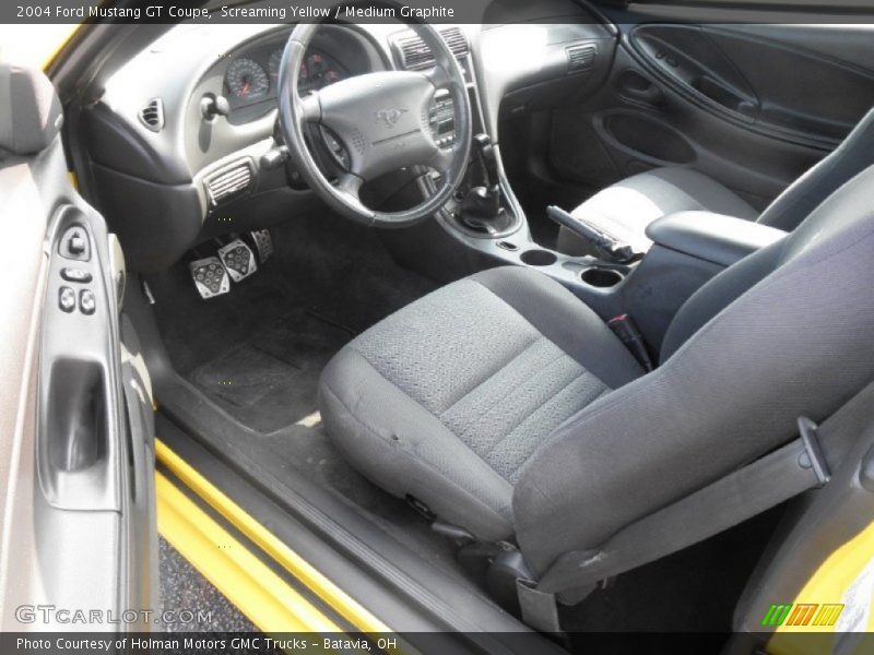Screaming Yellow / Medium Graphite 2004 Ford Mustang GT Coupe