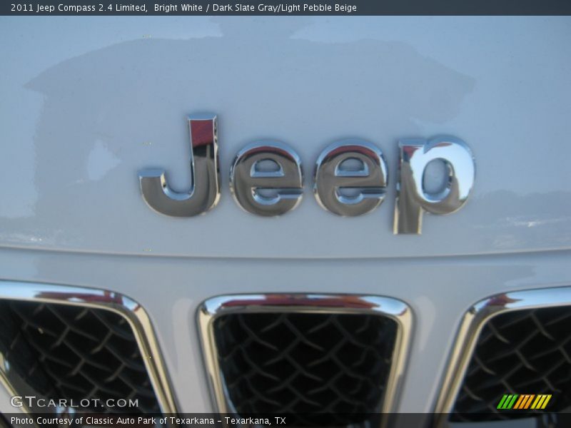 Bright White / Dark Slate Gray/Light Pebble Beige 2011 Jeep Compass 2.4 Limited