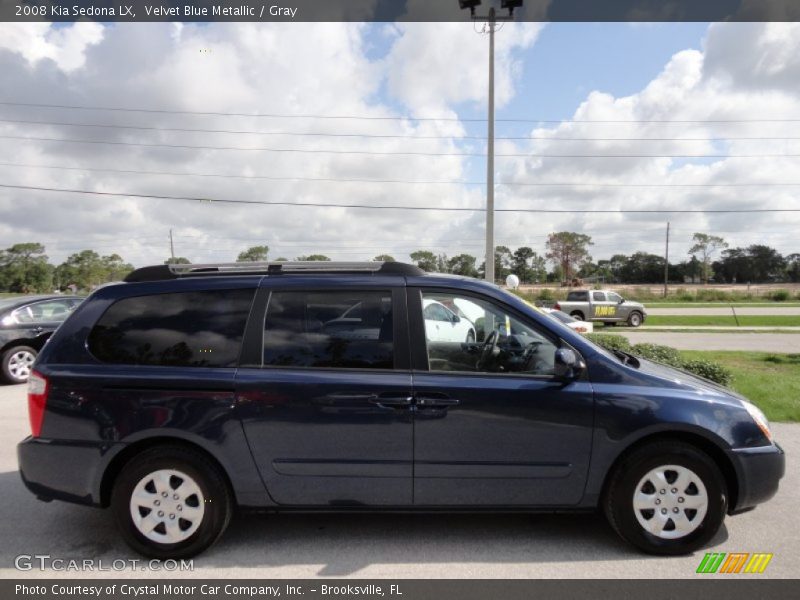 Velvet Blue Metallic / Gray 2008 Kia Sedona LX