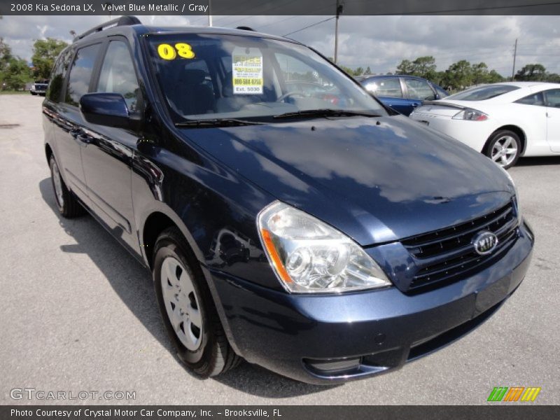 Velvet Blue Metallic / Gray 2008 Kia Sedona LX
