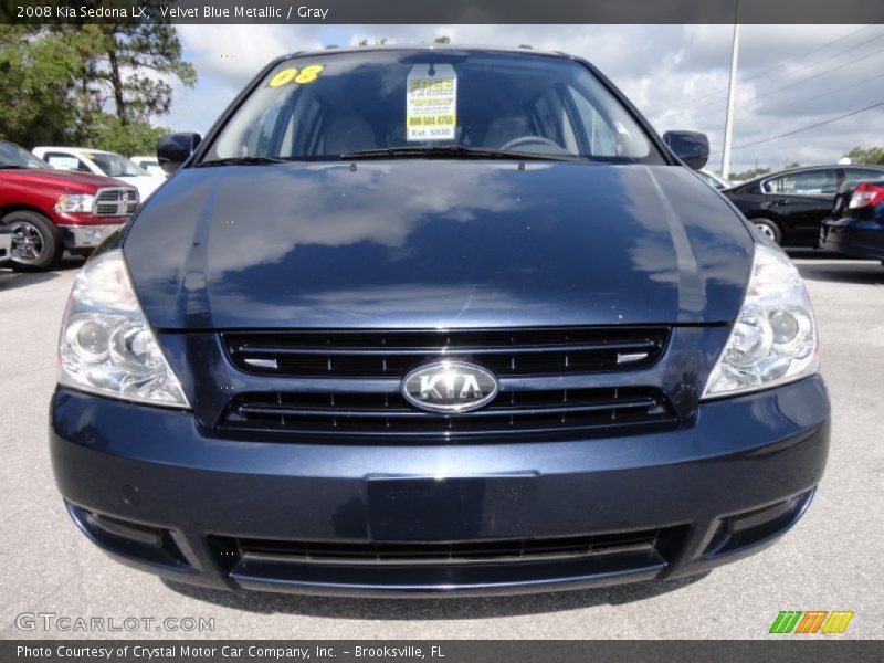 Velvet Blue Metallic / Gray 2008 Kia Sedona LX